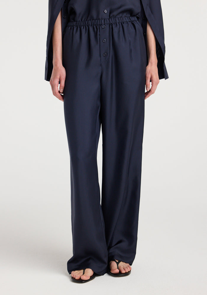 Silk relaxed trousers | night