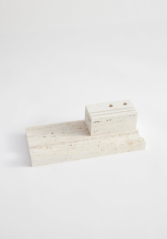 Desk organizer | travertine