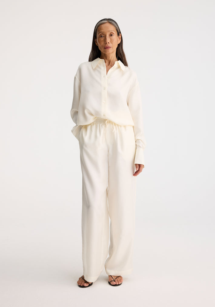 Relaxed silk trousers | Cream (O)