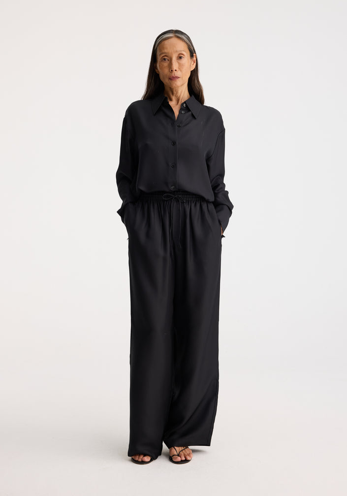 Relaxed silk trousers | noir