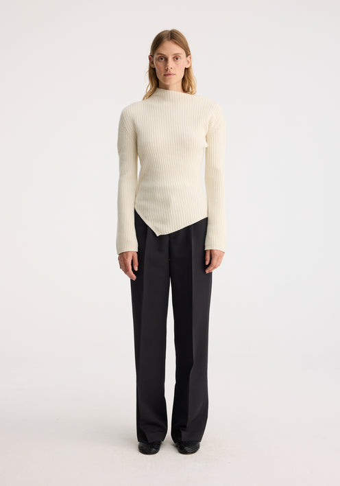 Twisted ribbed jumper | off white