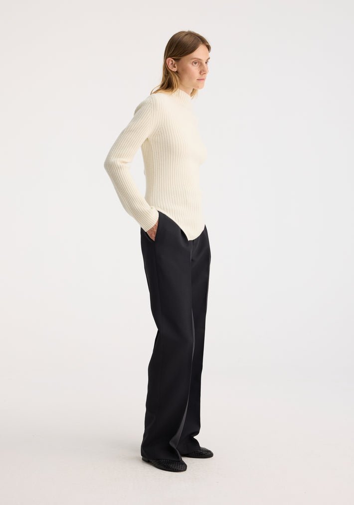 Twisted ribbed jumper | off white