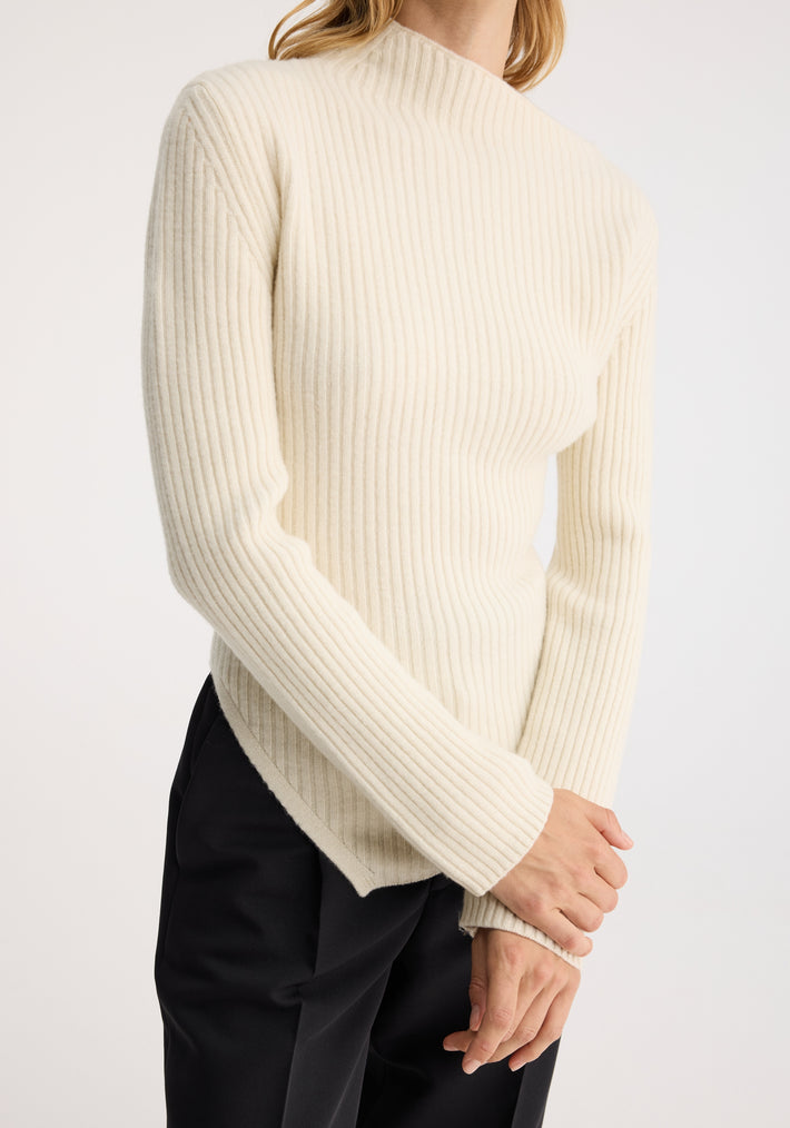 Twisted ribbed jumper | off white