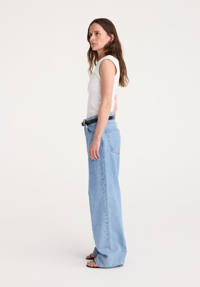 Relaxed wide leg denim | denim blue