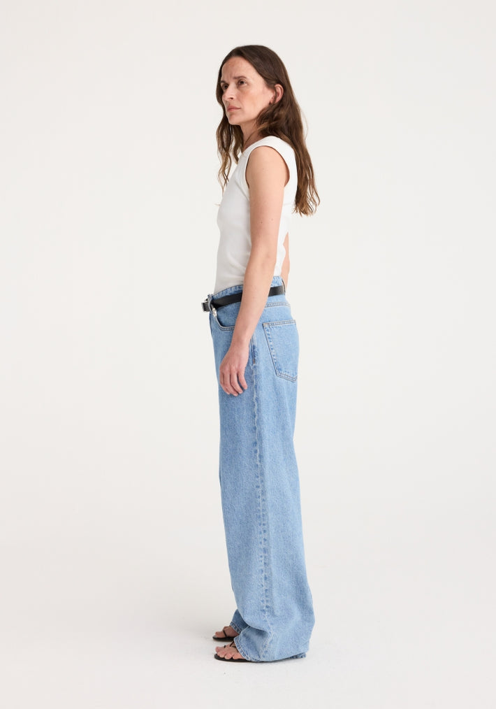 Relaxed wide leg denim | denim blue