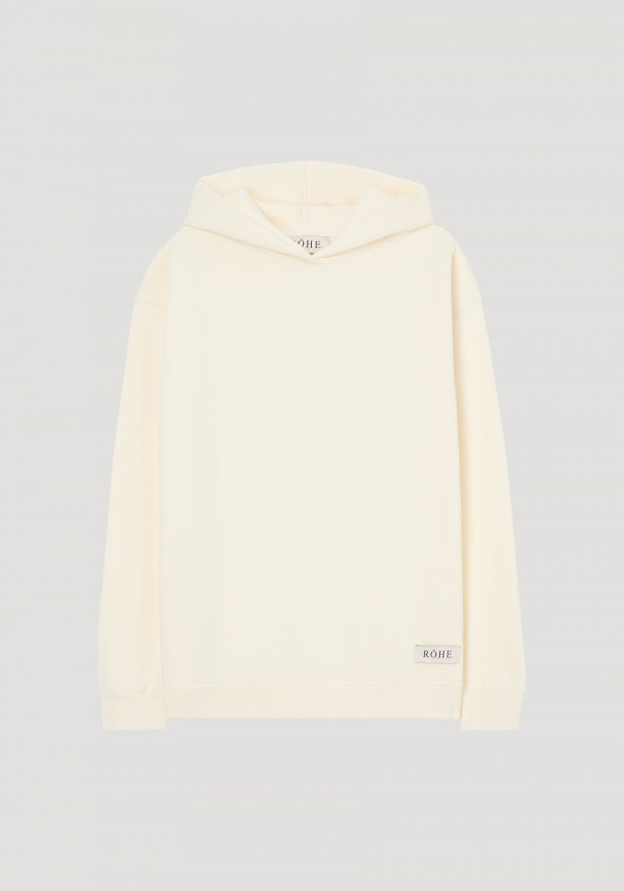 Oversized hooded logo sweatshirt | off white