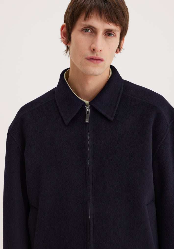 Double-faced wool jacket | navy