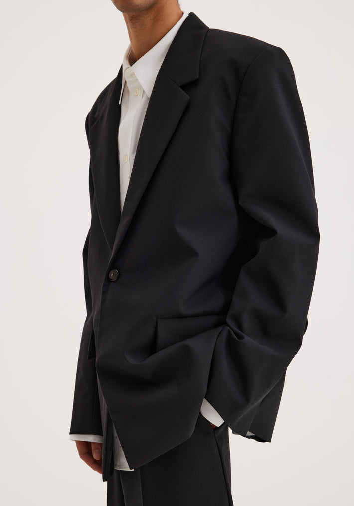 Single-breasted tailored blazer | noir