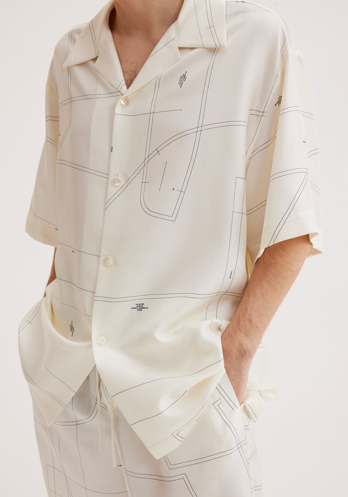 Silk camp collar short sleeve shirt | patternmaking