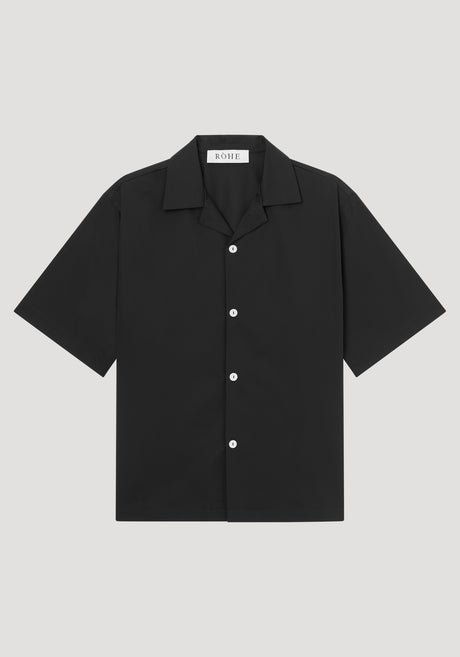 Camp collar short sleeve shirt | noir