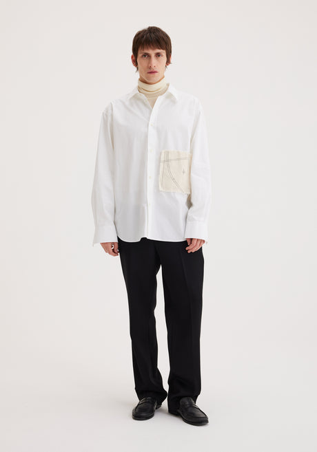 Patch pocket shirt | white