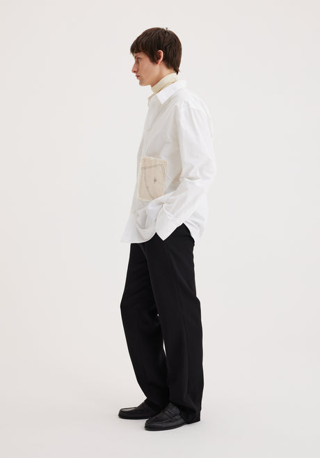 Patch pocket shirt | white