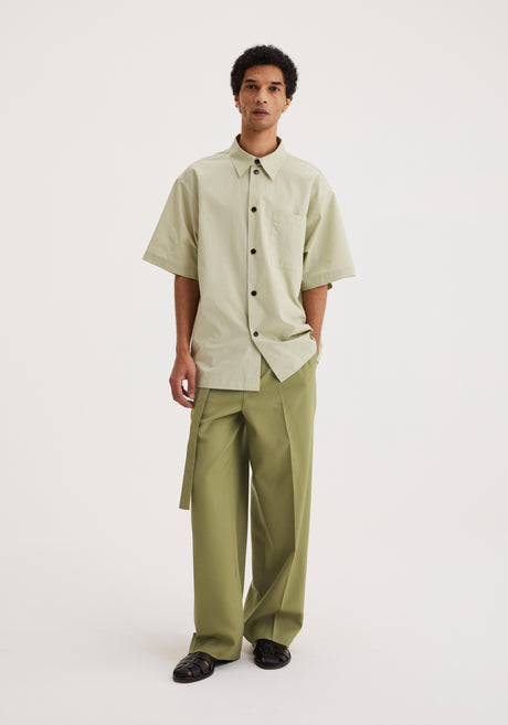 Belted wide leg trousers | sage