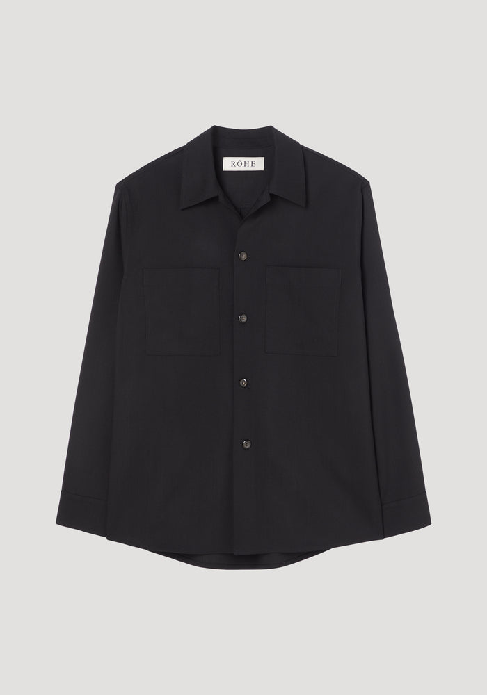 Oversized wool overshirt | noir