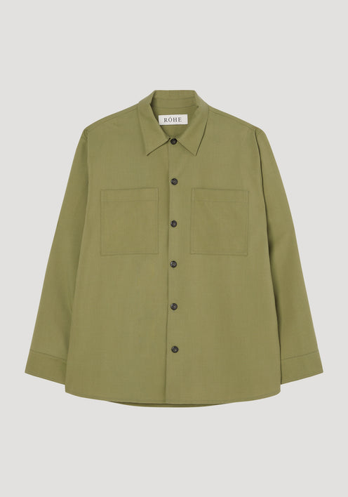 Oversized wool overshirt | sage