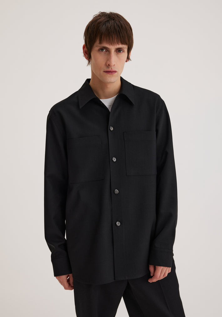 Oversized wool overshirt | noir