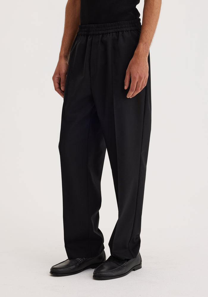 Elastic waistband trousers | noir