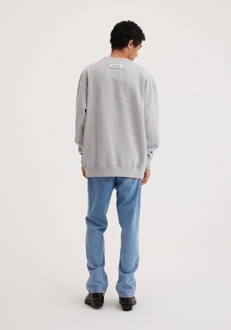 Oversized crewneck logo sweatshirt | light grey melange