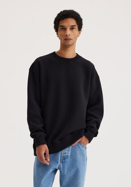 Oversized crewneck logo sweatshirt | noir