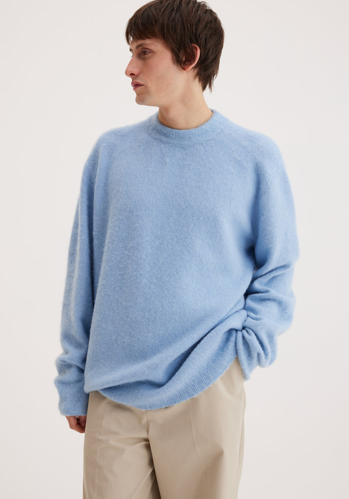 Wool crewneck sweater | sky