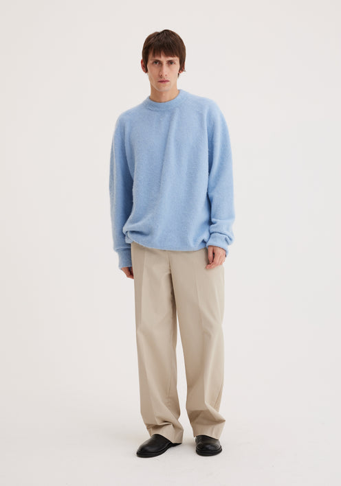 Wool crewneck sweater | sky