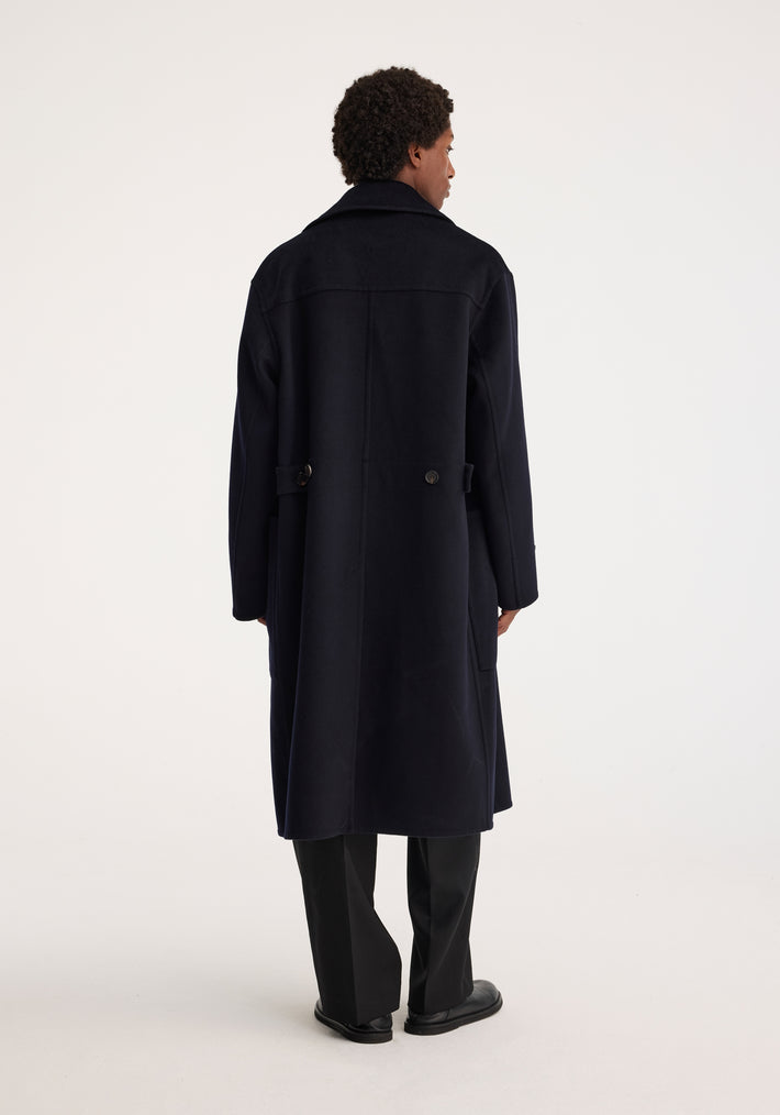 Double faced wool trench coat | black