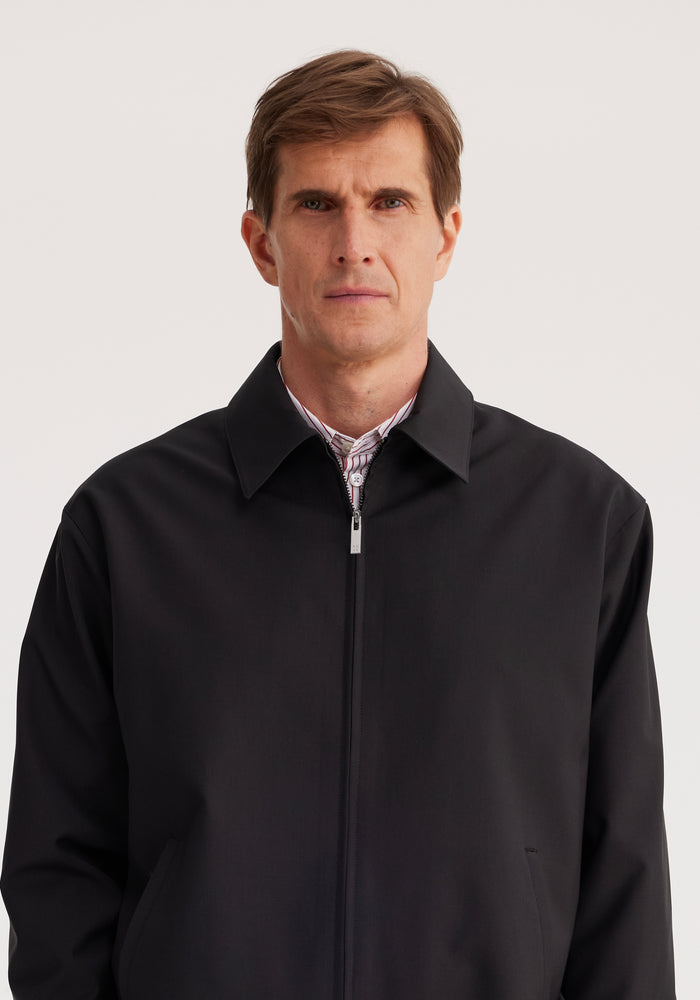 Technical wool blouson jacket | charcoal
