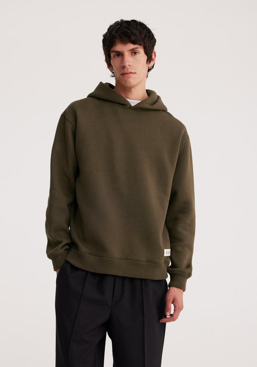 Oversized hooded logo sweatshirt | forest green