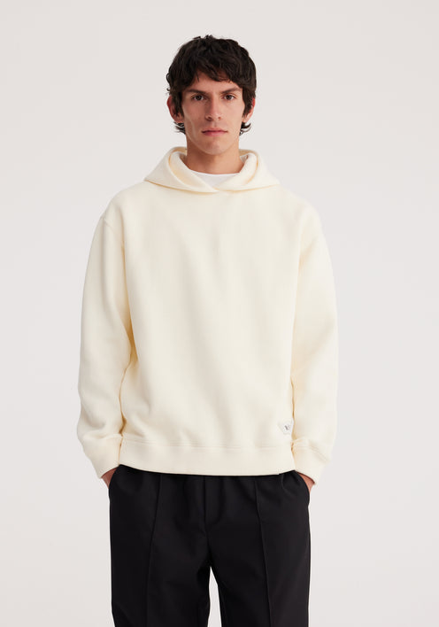 Oversized hooded logo sweatshirt | off white