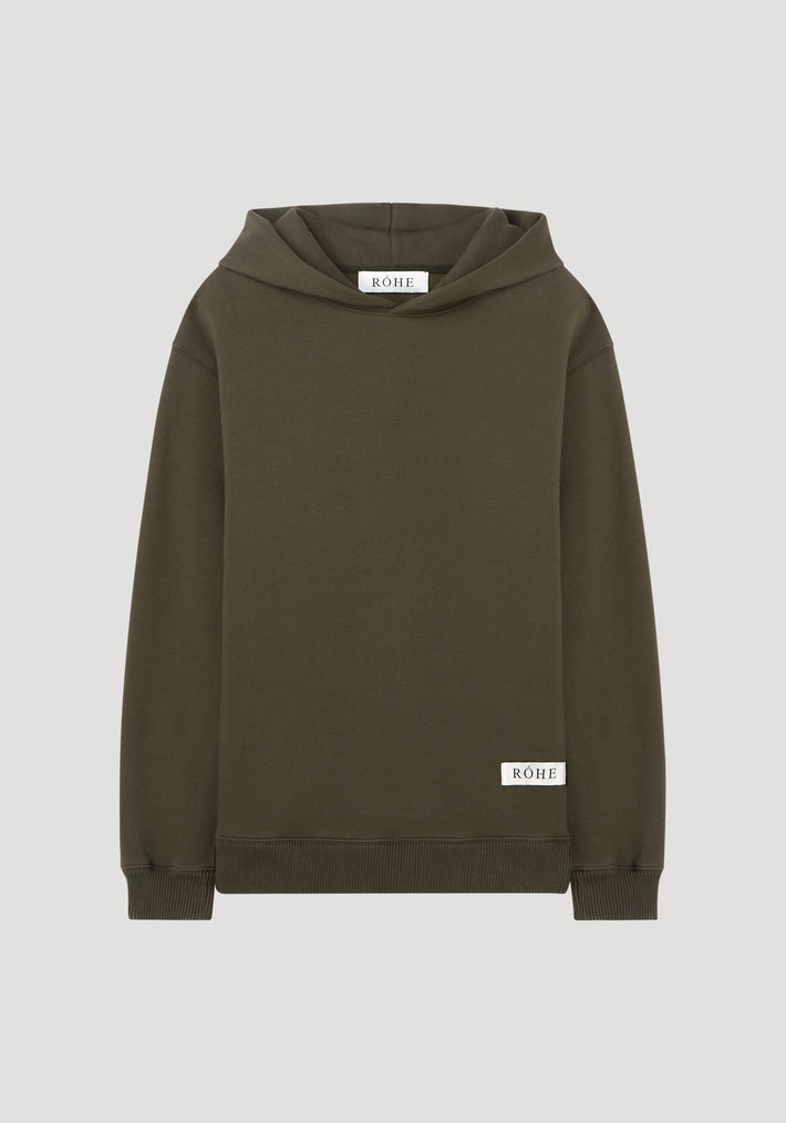 Oversized hooded logo sweatshirt | forest green