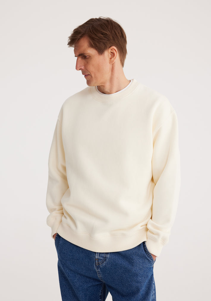 Oversized crewneck logo sweatshirt | off white