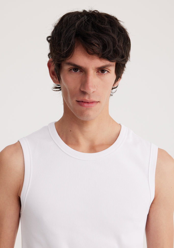 Heavy ribbed jersey vest | optic white