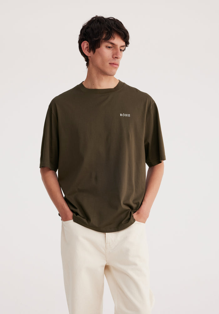 Mercerised logo fitted t-shirt | forest green