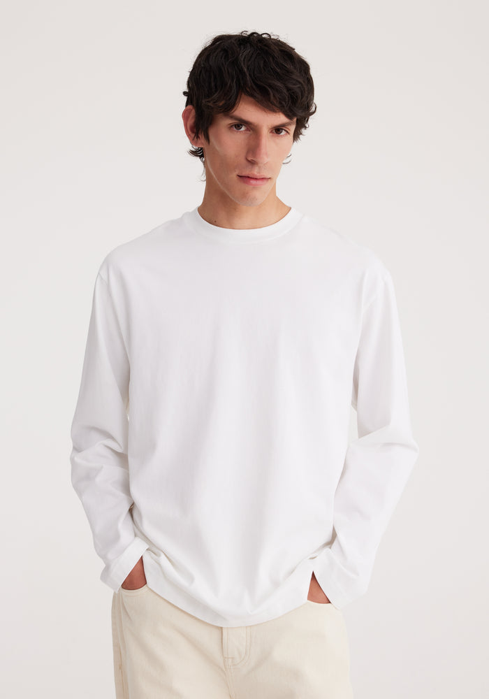 Oversized long sleeve t-shirt | optic white