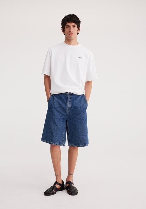 A-line denim shorts | indigo