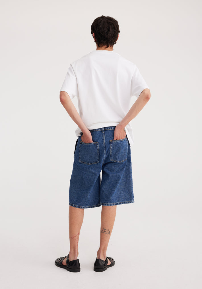 A-line denim shorts | indigo
