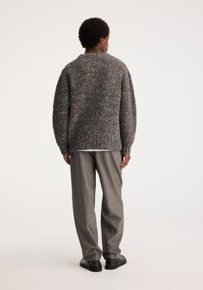 Relaxed mouline knitted crew neck | grey mouline