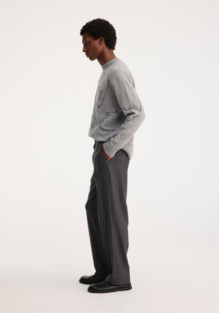 Straight leg classic trousers | dark grey melange