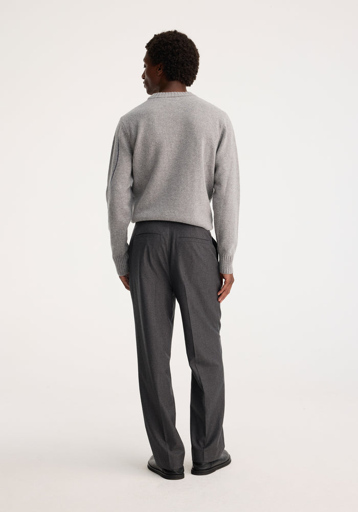 Straight leg classic trousers | dark grey melange