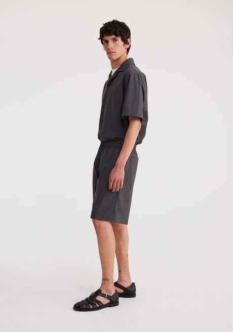 Elasticated shorts | dark grey melange