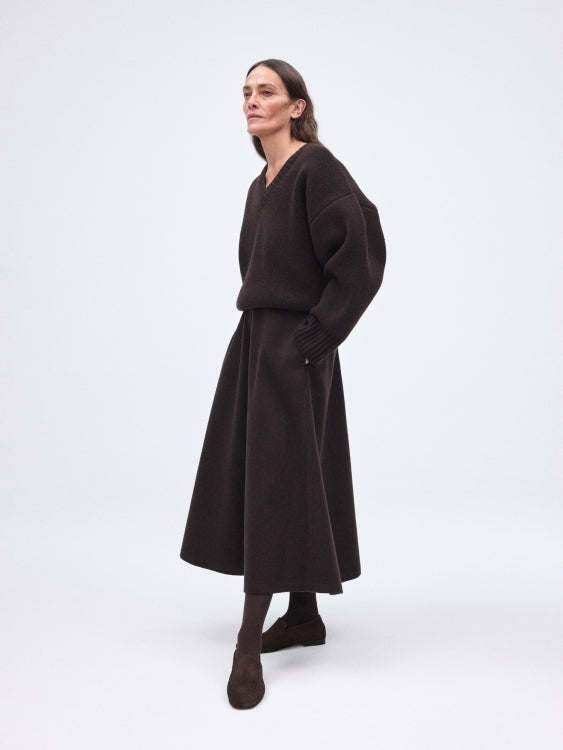 A-line skirt | dark brown