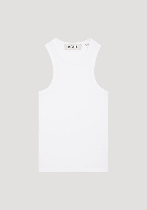 Cotton rib tank top | optic white