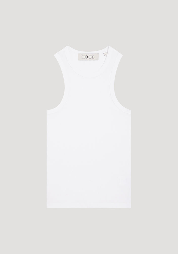 Cotton rib tank top | optic white