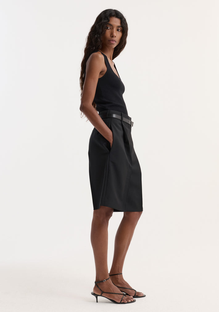 Bustier shaped knitted top | black