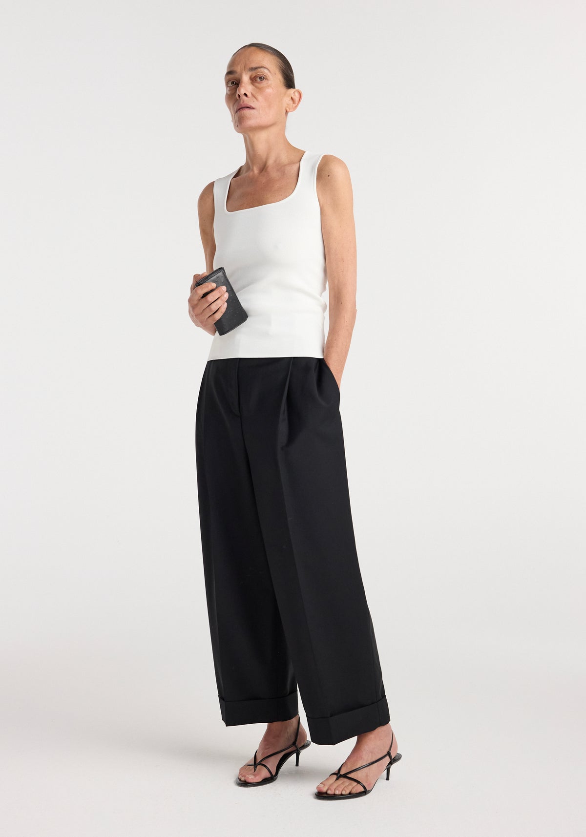 Bustier shaped knitted top | optic white