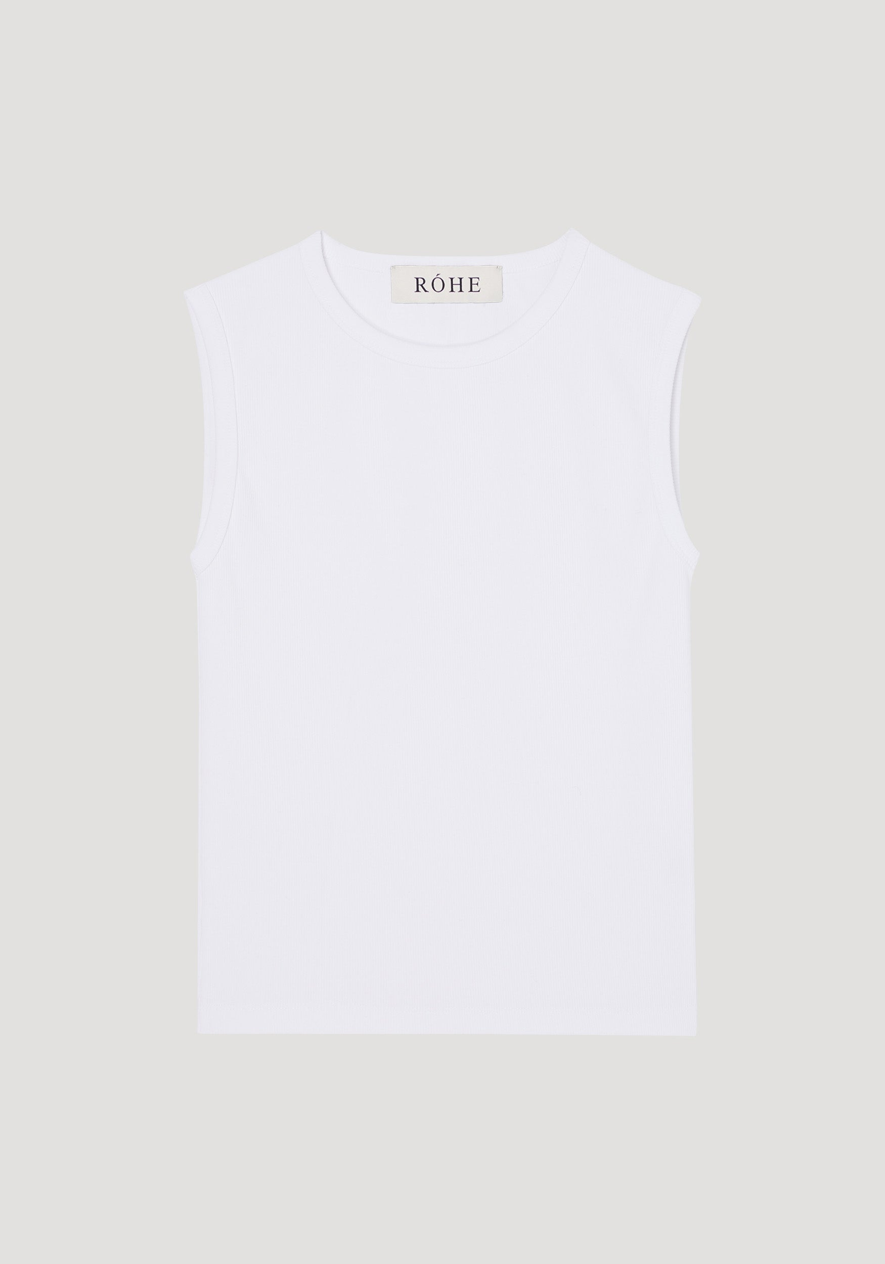 Dense rib tank top | optic white