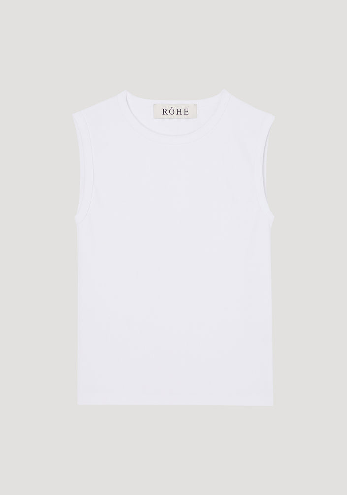 Dense rib tank top | optic white