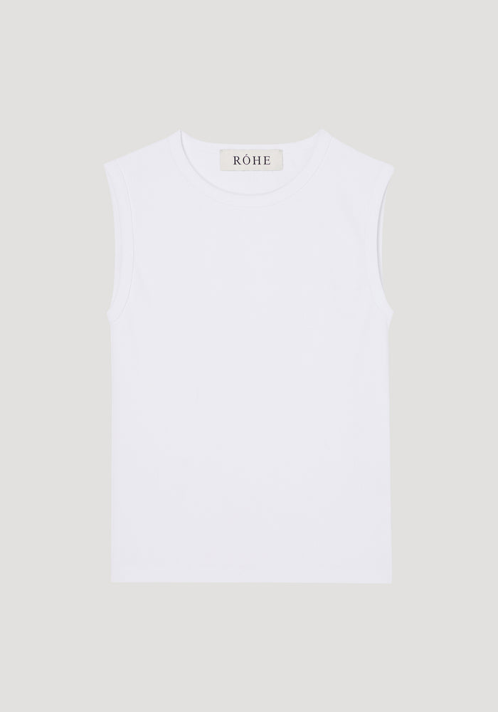 Dense rib tank top | optic white