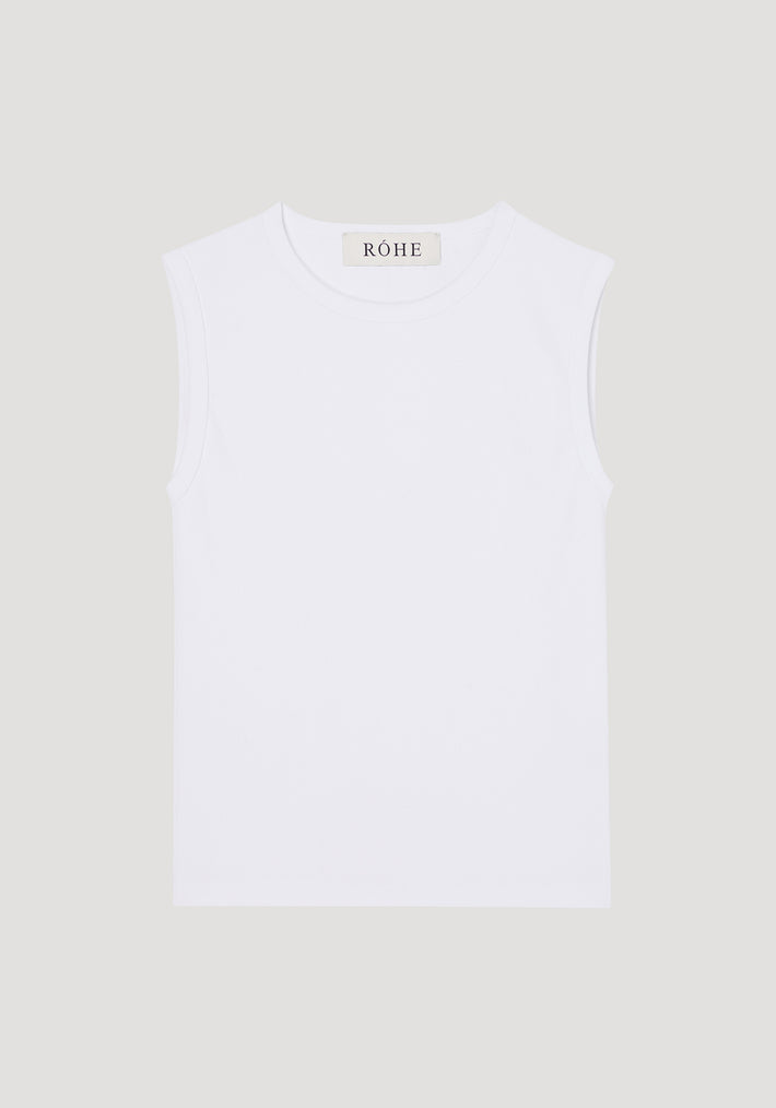 Dense rib tank top | optic white