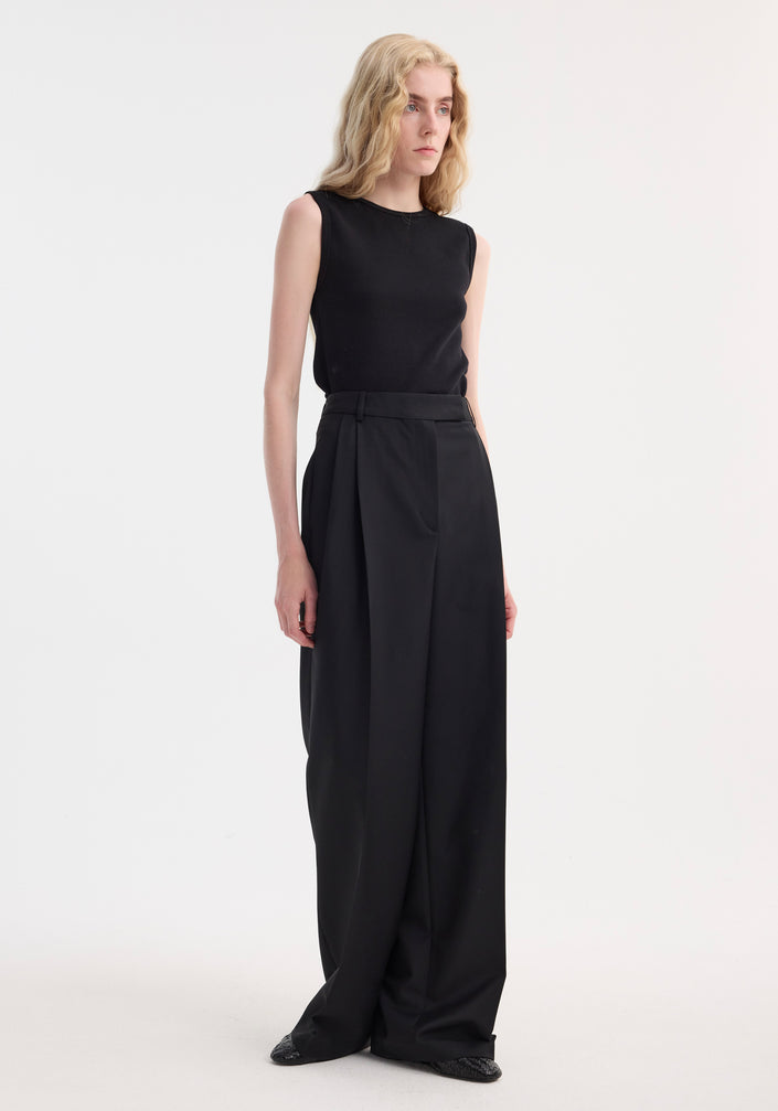 Dense rib tank top | black